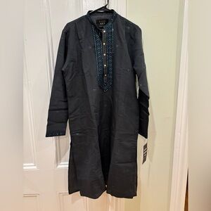 Kalki Men Grey Silk Kurta Set - size 40